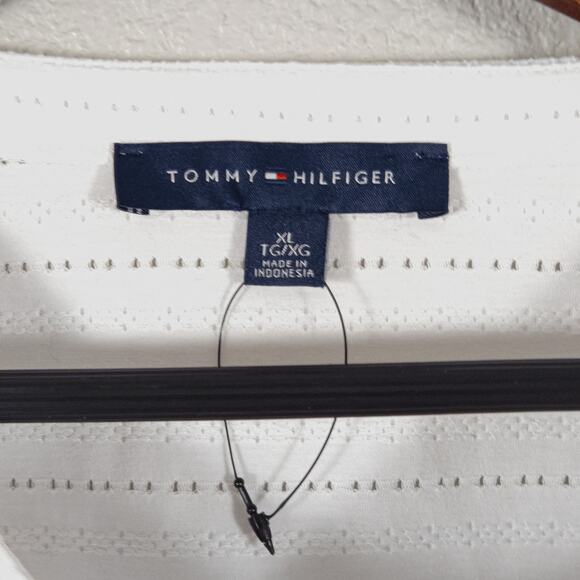 Tommy Hilfiger Tank Top White Eyelet Ruffle Size XL Coastal Preppy - Picture 7 of 9